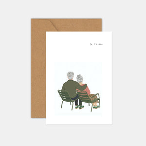 Carte couple au jardin du Luxembourg