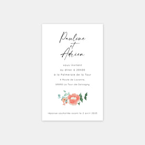 Carton invitation de mariage bouquet aquarelle