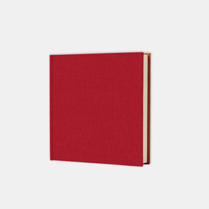 Album photo 25x24 toile rouge intérieur creme
