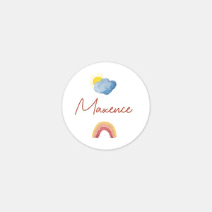 Stickers personnalisés naissance aquarelle mobile