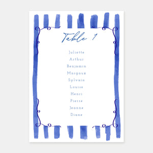 Plan de table jolies lignes - 5ex