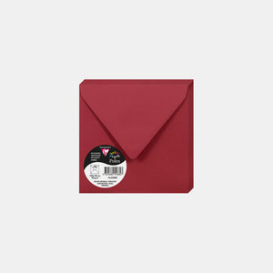 Enveloppe 140x140 velin 120g rouge groseille Pollen