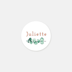 Stickers personnalisés naissance aquarelle béguin