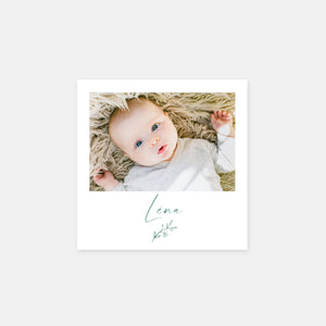 Faire-part de naissance polaroid végétal