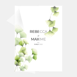 Faire-part de mariage Transparence Ginkgo