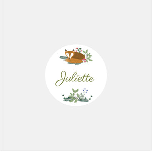 Stickers personnalisés naissance couronne bois