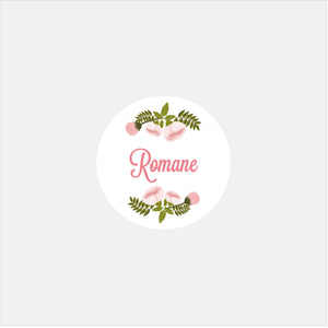 Stickers personnalisés naissance pivoines