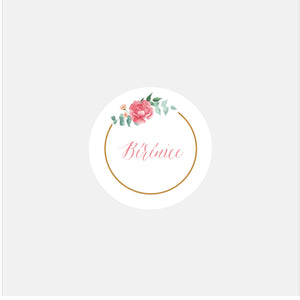 Stickers personnalisés naissance petites fleurs