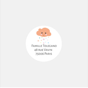 Stickers personnalisés naissance famille nuages