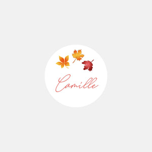 Stickers personnalisés naissance balade d'automne