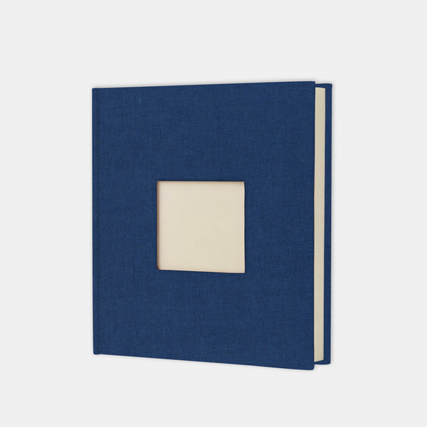 Album photo carré 30x30 toile bleu royal