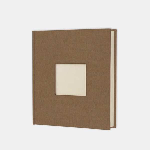 30x30 square photo album, tobacco linen