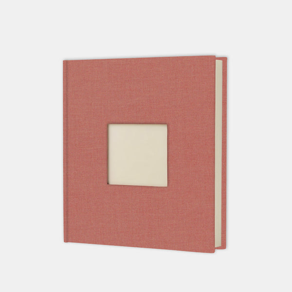 Album photo carré 30x30 toile vieux rose