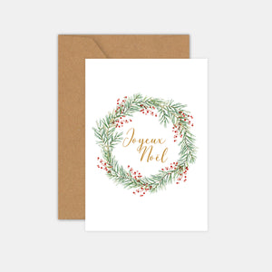 Carte couronne de noël