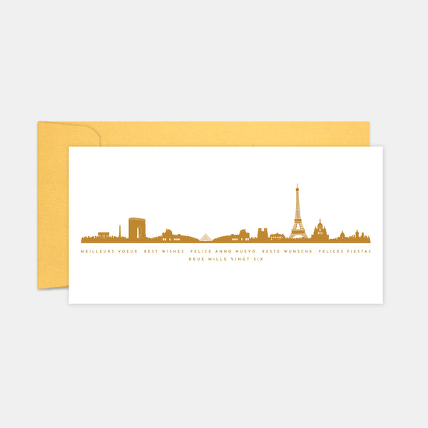 Paris skyline personalized greeting card