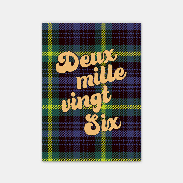 Blauer Tartan Grußkarte