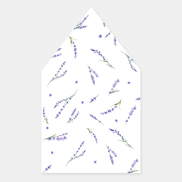 Lavender sprig envelope lining