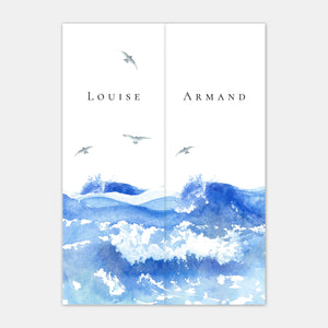 Faire-part de mariage mer aquarelle