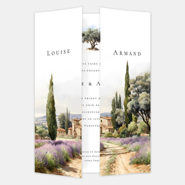 Provence-Aquarell-Hochzeitseinladung