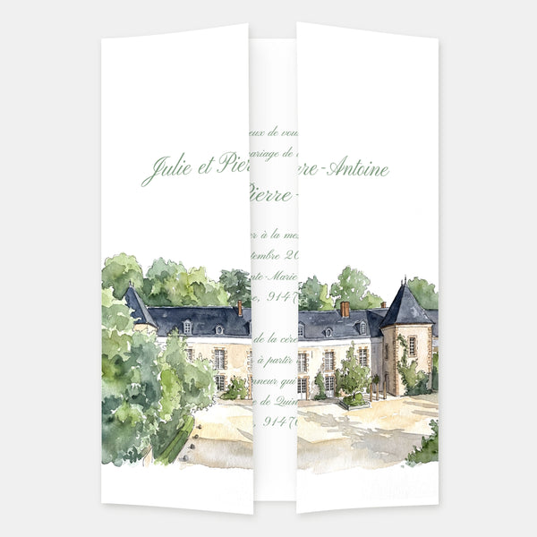 Hochzeitskarte Gutshof Quincampoix