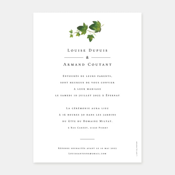 Aquarell-Champagner-Weinberg-Hochzeitseinladung