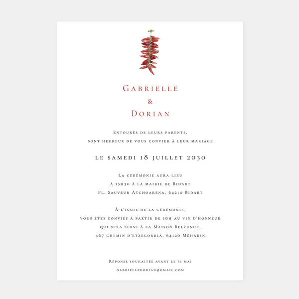 Faire-part de mariage au Pays Basque