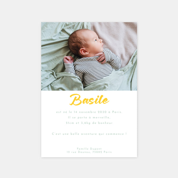Faire-part de naissance lignes pop