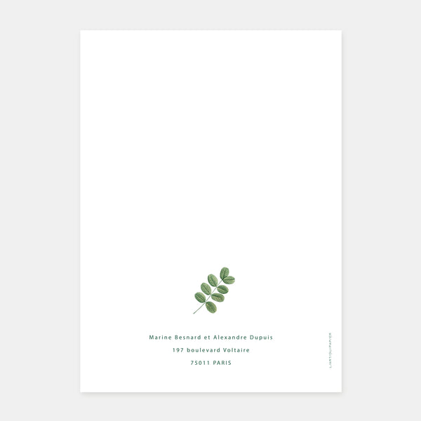 Faire-part de mariage brin de fleurs sauvages