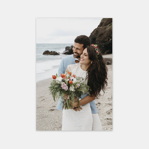 Wasserfarbene Dankeskarte für die Hochzeit an der bretonischen Küste