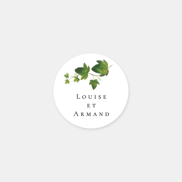 Stickers personnalisés mariage vignes aquarelle