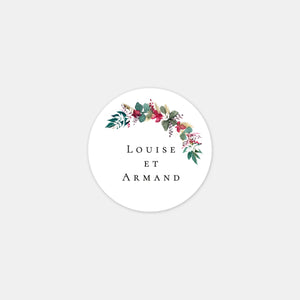 Personalisierte Hochzeitsaufkleber im Süd-Aquarell