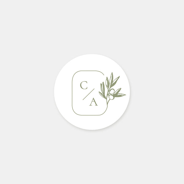 Stickers personnalisés branche d'olivier