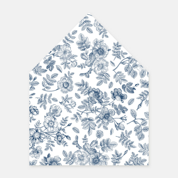 Floral toile de jouy envelope lining - 50ex