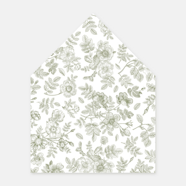 Floral toile de jouy envelope lining - 50ex