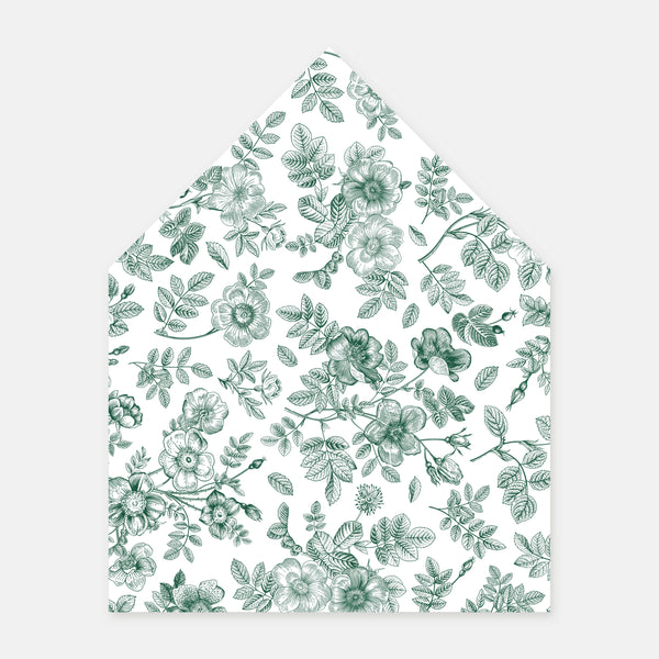 Floral toile de jouy envelope lining - 50ex