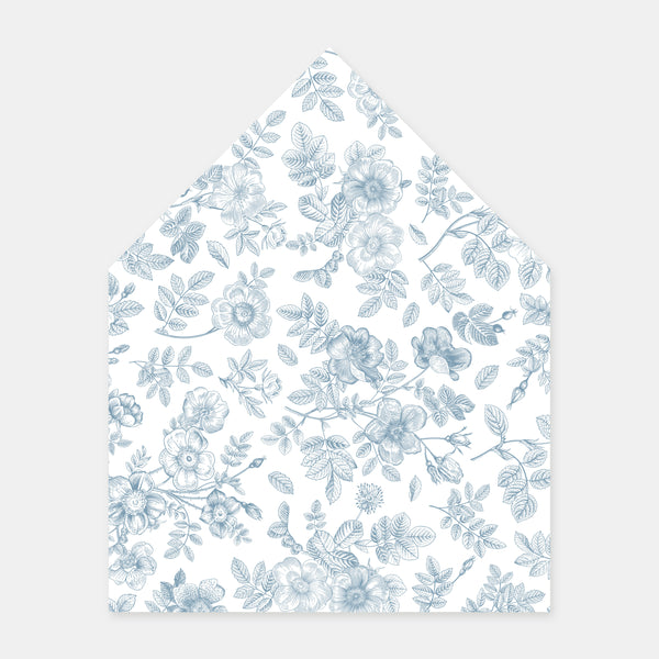Floral toile de jouy envelope lining - 50ex