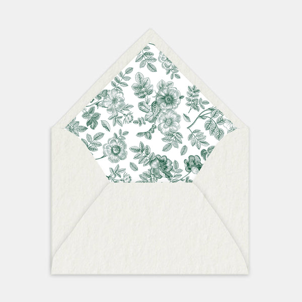 Floral toile de jouy envelope lining - 50ex