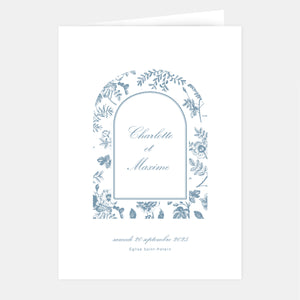 Livret de mariage toile de Jouy florale