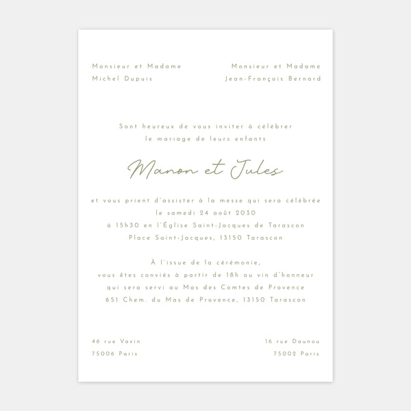 Schöne Hochzeitseinladung zu Hause