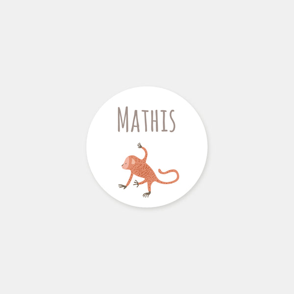 Stickers personnalisés naissance jungle singe