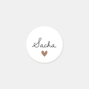 Stickers personnalisés naissance petit coeur