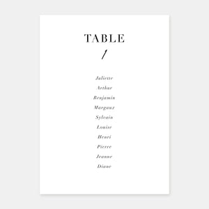 Plan de table de mariage moderne discrétion - 5ex