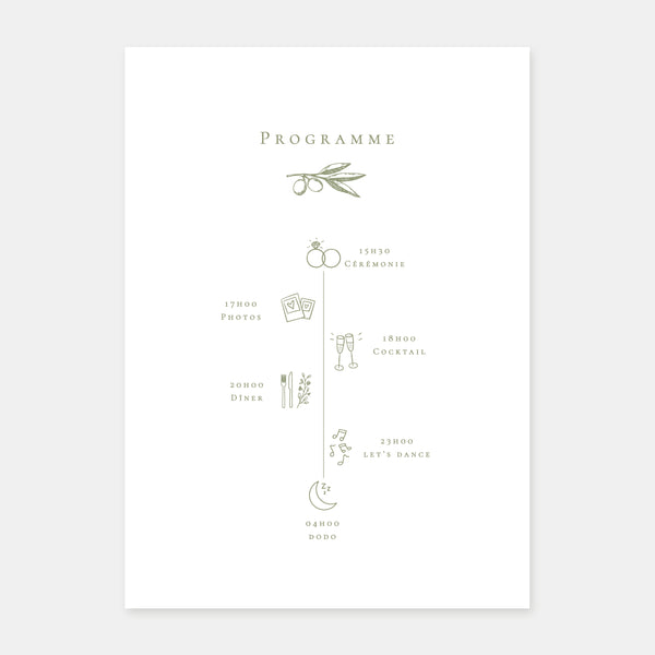 Olive branch wedding invitation