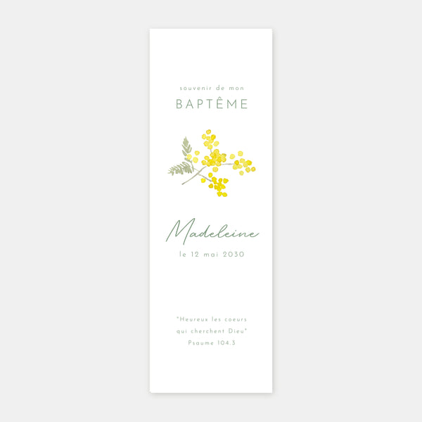 Mimosa-Taufe-Lesezeichen