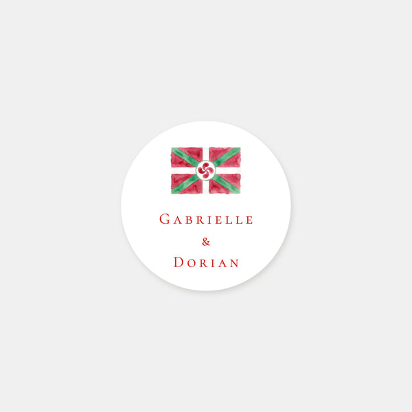 Stickers personnalisés prénoms drapeau du Pays Basque