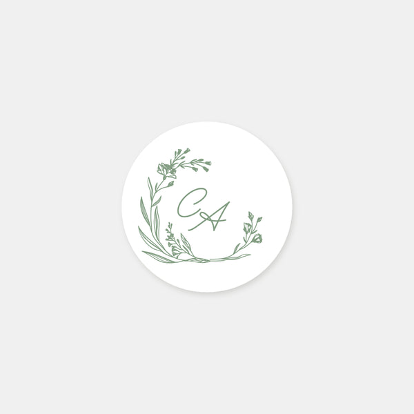 Classic rustic initial stickers