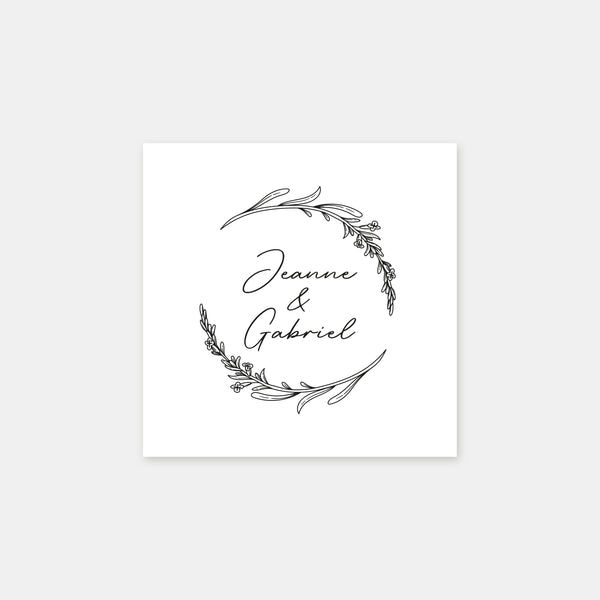 Personalized names lavender sprigs stamp