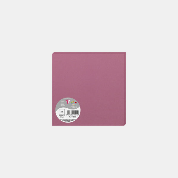 Karte 160x160 Pergament 210g rosa Hortensienpollen