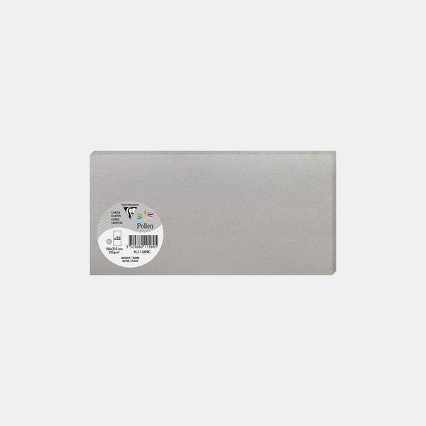 Carte 106x213 irisé 210g argent Pollen