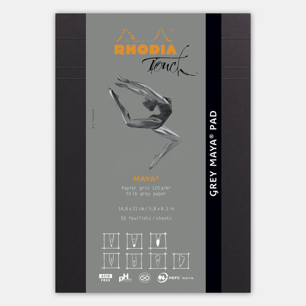 Maya-Block, A5, einfarbiges graues Papier, 120 g/m²